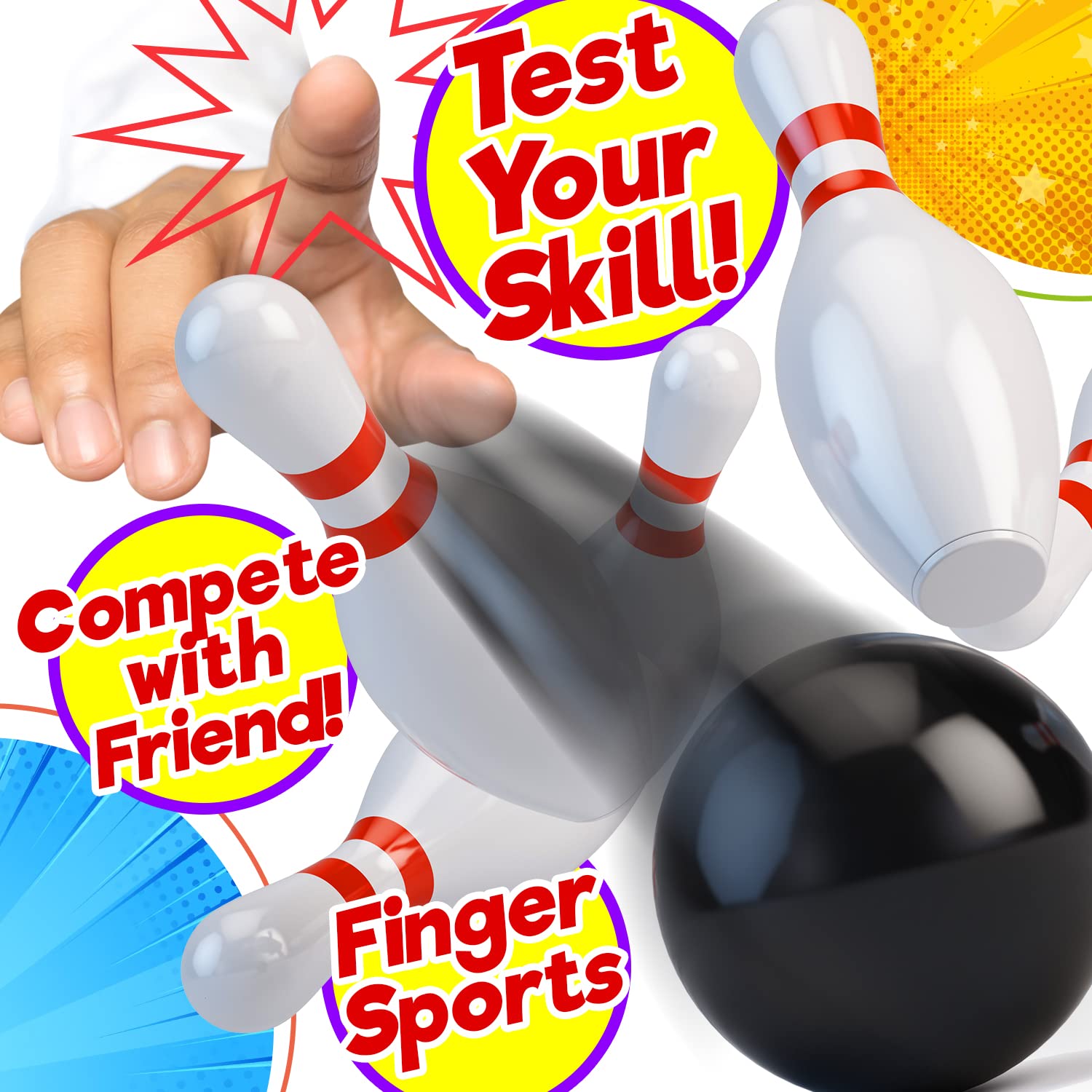 Ja-Ru Finger Bowling Game Portable Pocket Board Item 2 Balls Included. 217-1B