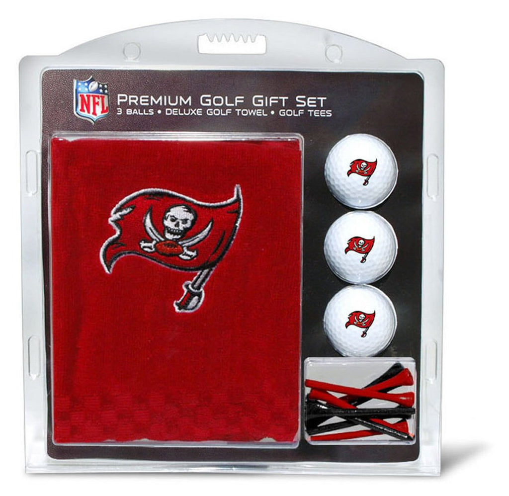 Team Golf Nfl Tampa Bay Buccaneers Gift Set: Embroidered Golf Towel, 3 Golf Balls, And 14 Golf Tees 2-3/4'' Regulation, Tri-Fold