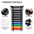 Winartton 12 Belts Karate Belt Display Rack With Stickers, Martial Arts Belt Display Holder, Taekwondo Belt Jiu Jitsu Belt Bjj B