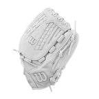 Wilson Fall 2024 A1000 V125 12.5    Outfield Fastpitch Softball Glove - White/Grey, Right Hand Throw