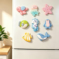 8Piece 3D Ocean Animal Resin Accessories for Crafting Cute Fridge Magnets