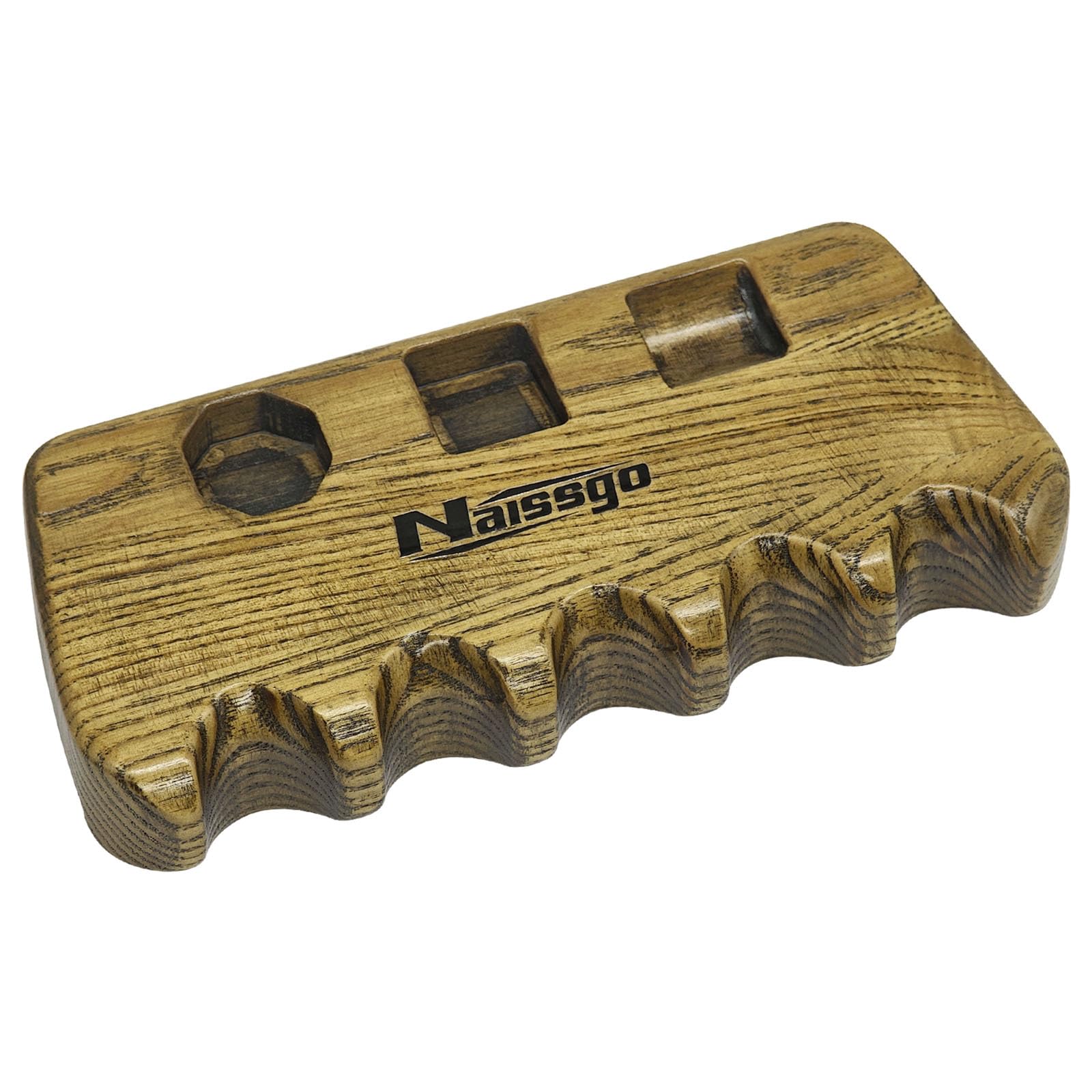 Naissgo Cue Rest Cue Stick Holder Pool Cue Holder(Wood, Vintage Color,5 Holes)