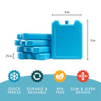 Cool Coolers By Fit + Fresh, 5 Pack Days Of The Week Ice Blocks, Compact Reusable Ice Packs For Lunch Boxes & Coolers, Multi Col