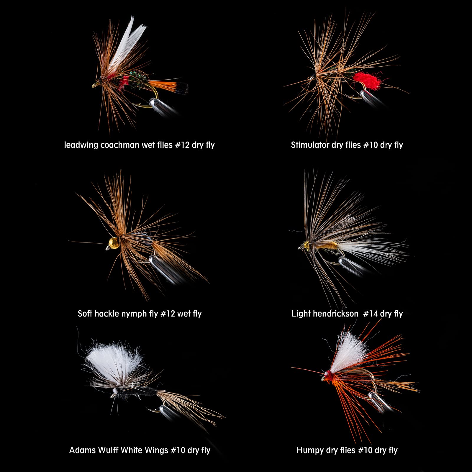 Goture Fly Fishing Flies,30Pcs Fly Fishing Lures,Dry,Wet,Streamers Nymphs Flies Assortment Kit For Bass Trout Panfish Salmon Fis