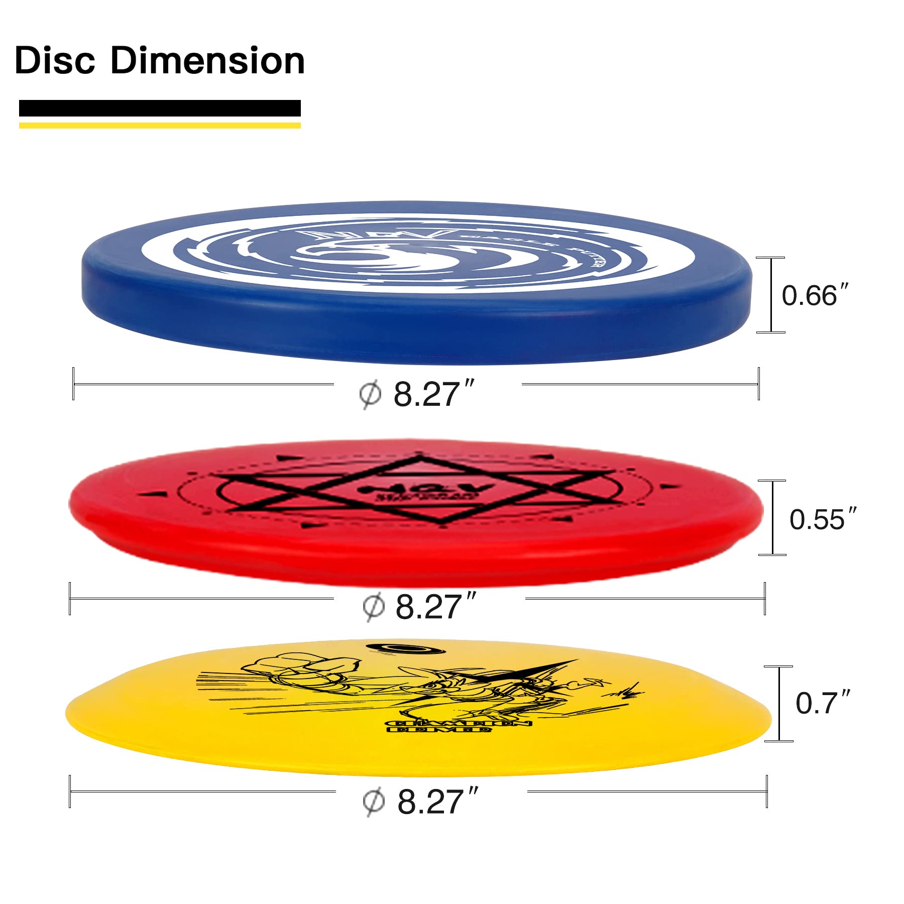Nqv Disc Golf Set,Disc Golf Starter Set-6 Pack Driver, Mid-Range And Putter Discs With Disc Golf Bag For Outdoor And Backyard(Bl