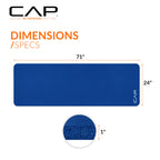 Cap High Density Exercise Mat With Strap, 74''X24''X1 - Blue