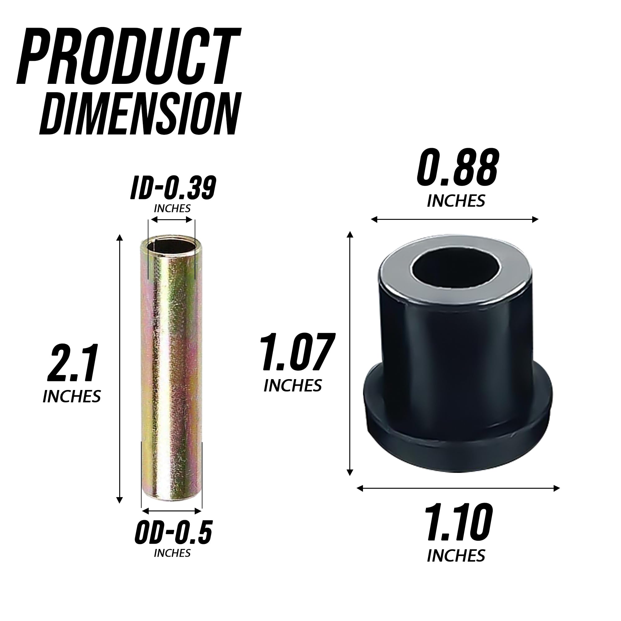 Huskey Club Car Ds Golf Cart Front & Rear Leaf Spring Bushing Kit For 1981-Up Models, Replaces Oem Sleeve Part No#: 1012303 And