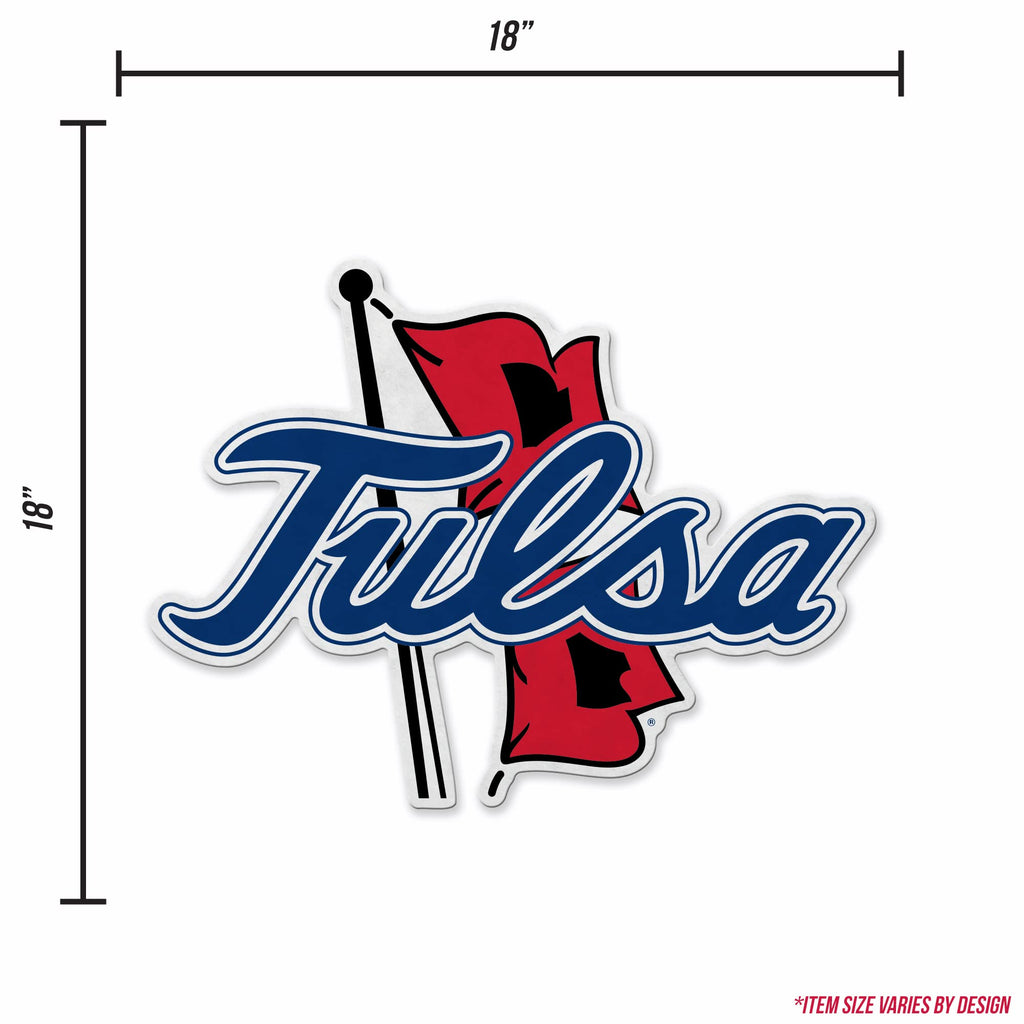 Rico Industries Ncaa Tulsa Golden Hurricane Primary Shape Cut Pennant - Home And Living Room D  Cor - Soft Felt Ez To Hang 18X0.