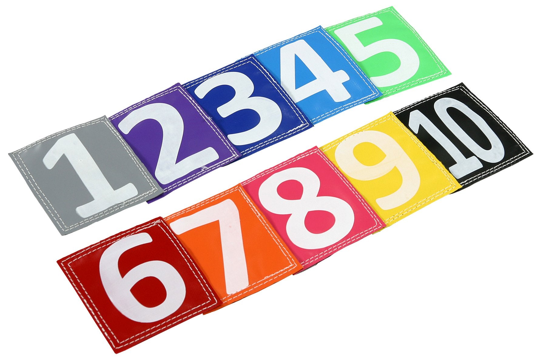 Tumbl Trak Sticky Manipulatives - Numbers Spot Markers - Non-Slip hook and loop Carpet Marker - for Gymnastics and Cheer Agility