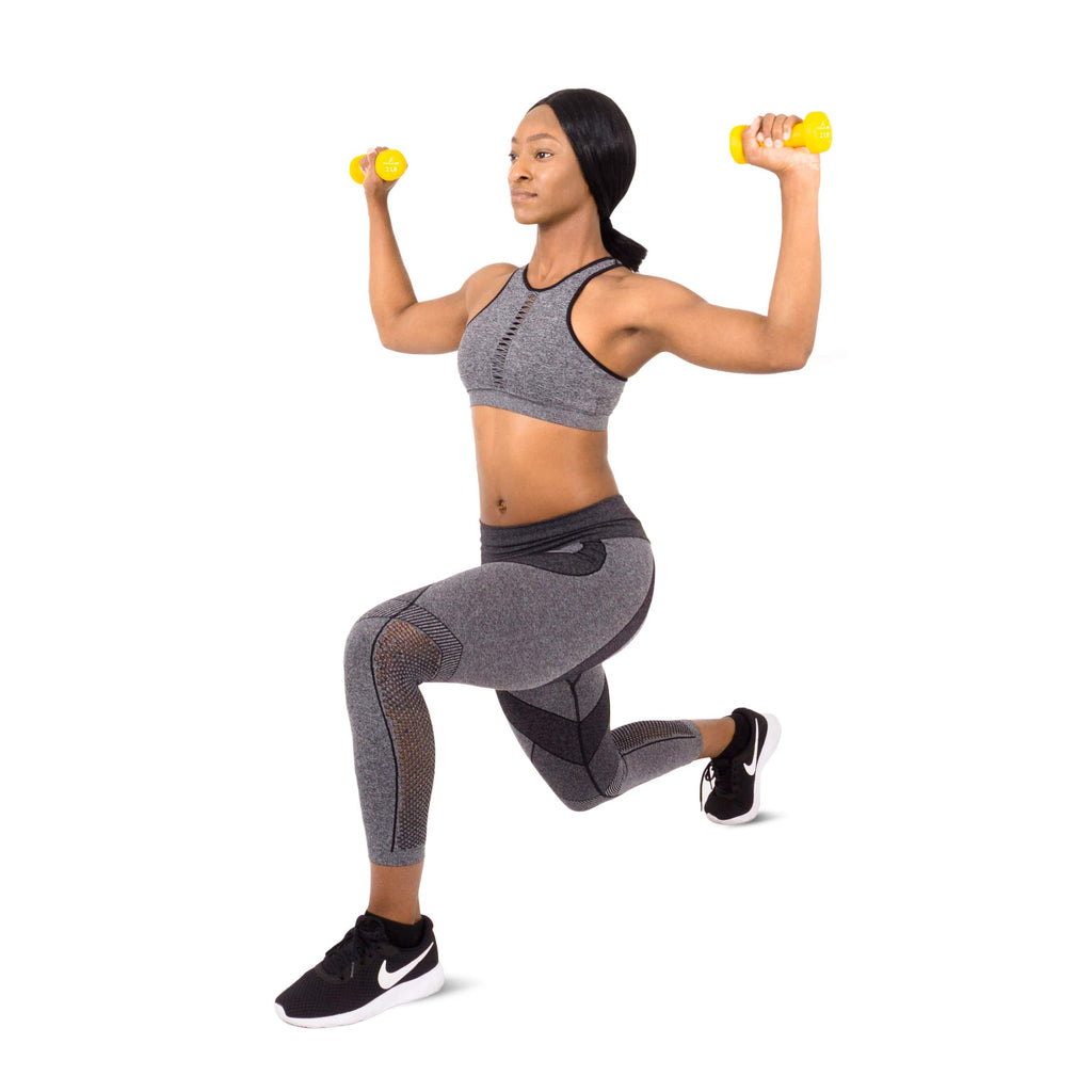 Prosourcefit Set Of 2 Neoprene Dumbbell Coated For Non-Slip Grip, Yellow - 2Lb