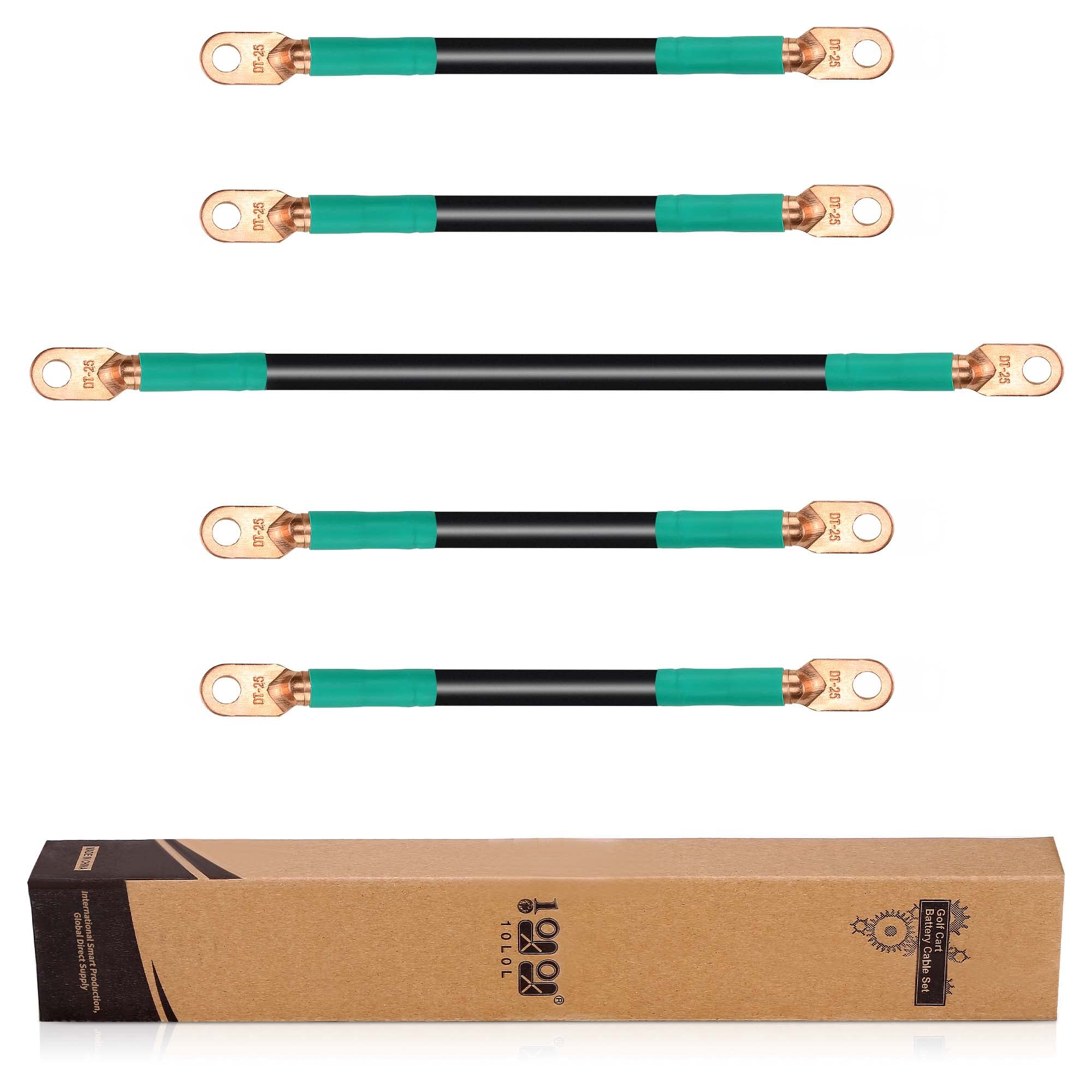 10L0L Golf Cart Battery Cable Set Fits Ezgo Txt 94-Up Medalist/Txt,Corrosion Resistant, Ultra-Long Pure Copper Wire Lugs,6 Surfa