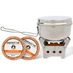 Quickstove Portable Stove Kit With Camping Pot & 2 Fire Starters, Lightweight Stainless Steel Wood Burning Stove For Emergency P