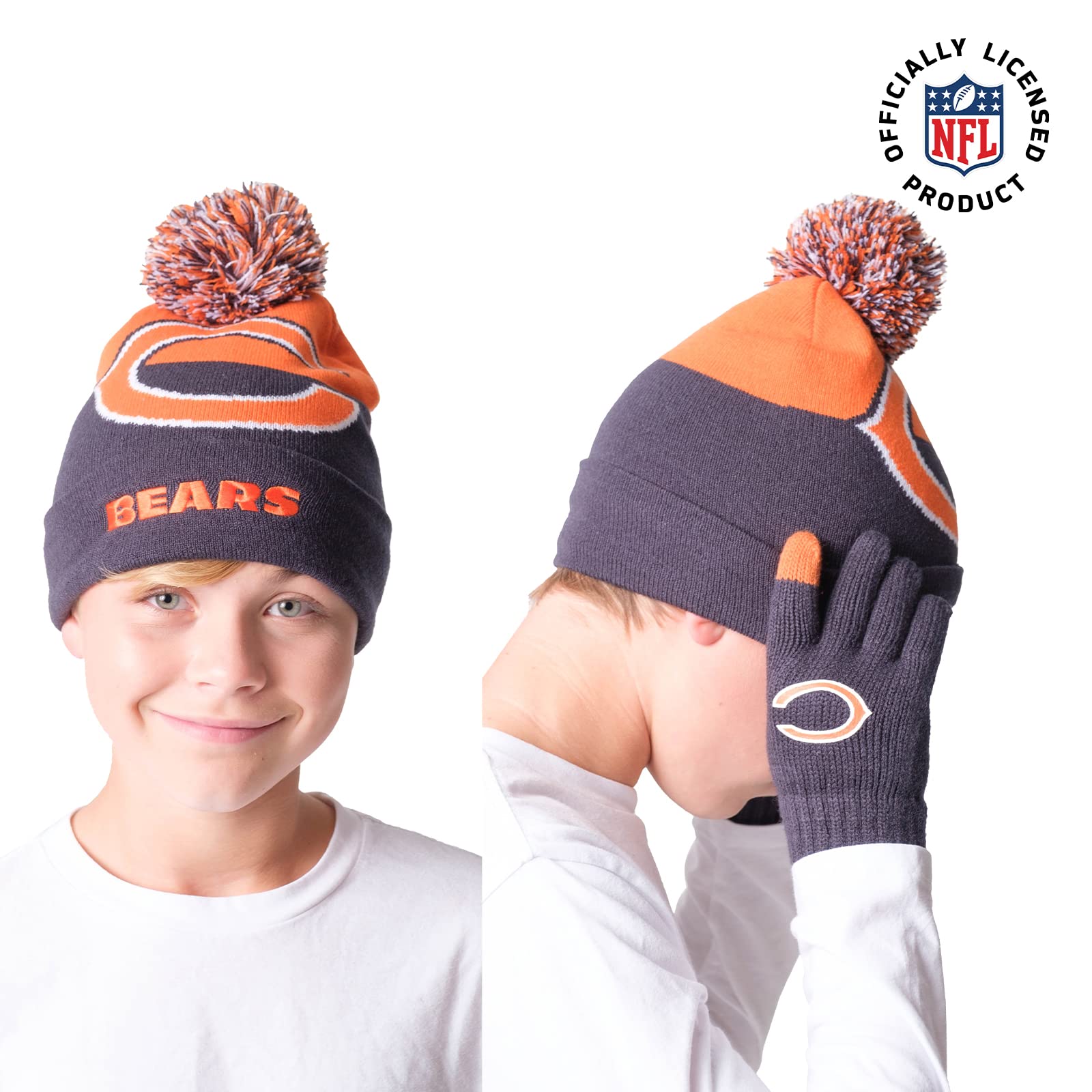 Ultra Game Standard Core Fan Hat Gloves Set, Team Color 2, One Size
