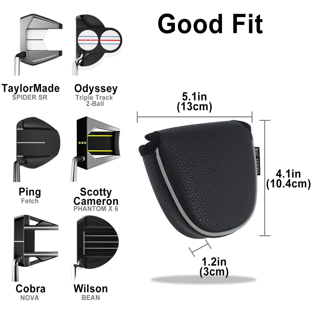 Big Teeth Golf Mallet Putter Cover Headcover Club Protector Magnetic Closure Don'T Fit Iron Material Putter For Scotty Cameron T