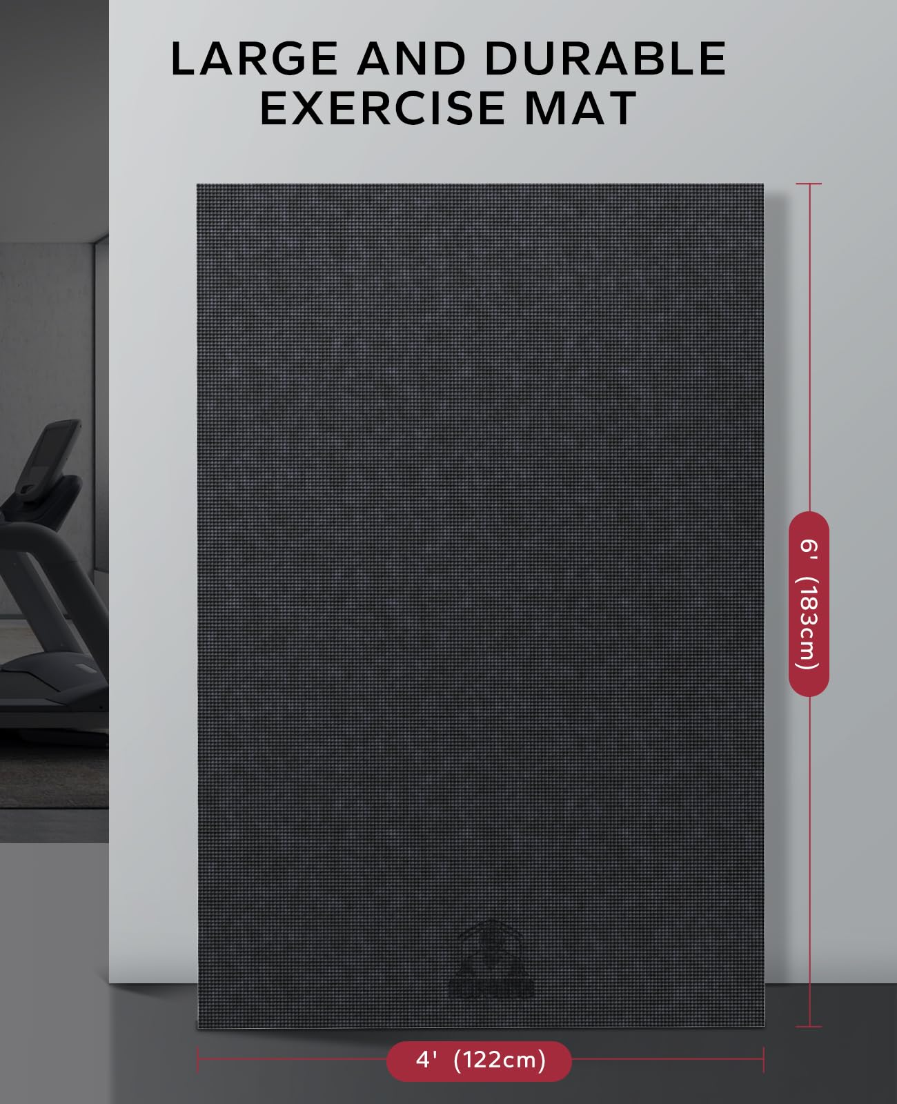 Hapbear Extra Large Exercise Mat 6X4X8Mm(13 Inch), Non Slip, Ultra Durable, Thick Workout Mats For Home Gym Flooring Cardio, Yog