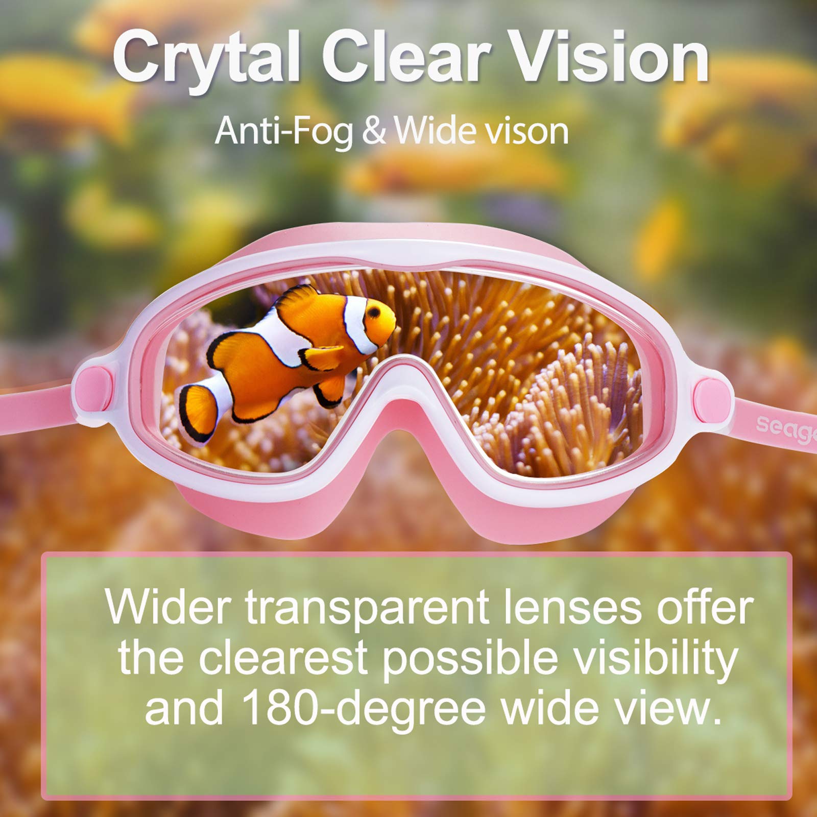 Kids Goggles For Swimming 2 Pack No Leaking Anti-Fog Outer Eye Fit With Wide View Uv Protection Crystal Clear Watertight Swim Go