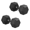 CAP Barbell 65 LB Rubber Coated Hex Dumbbell Hand Weight with Padded Grip - Pair | Comfort Grip
