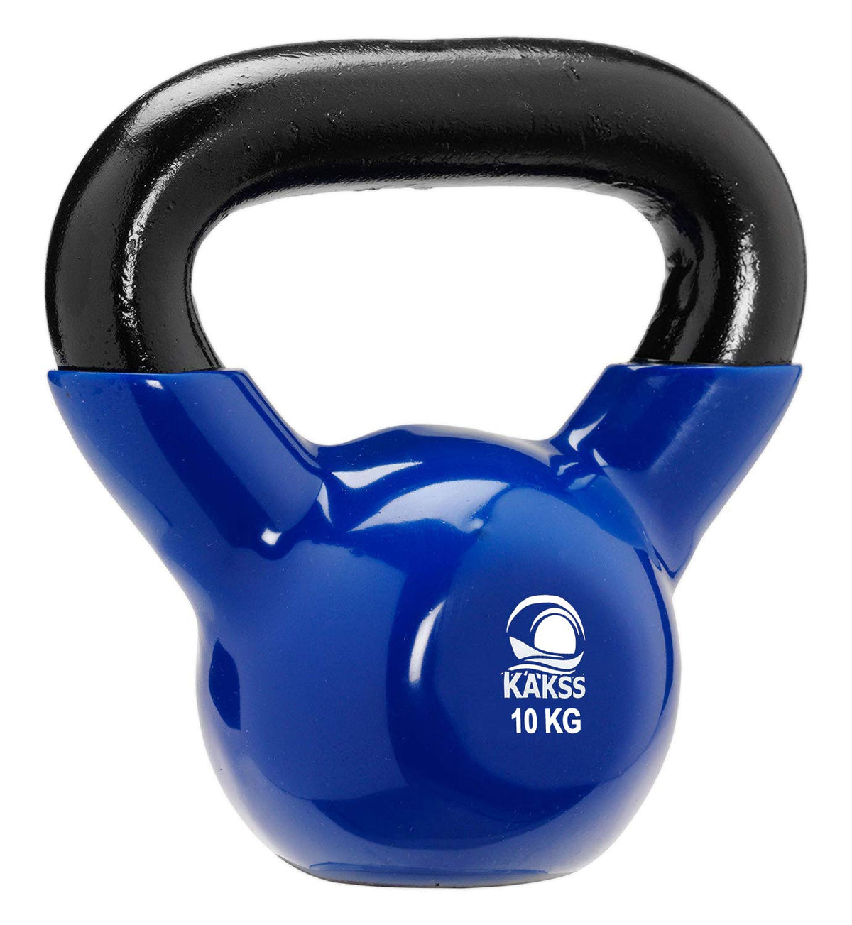 Kakss Vinyl half coating Kettle Bell for Gym & Workout (10 KG (Blue)) (PROUDLY MADE IN INDIA)