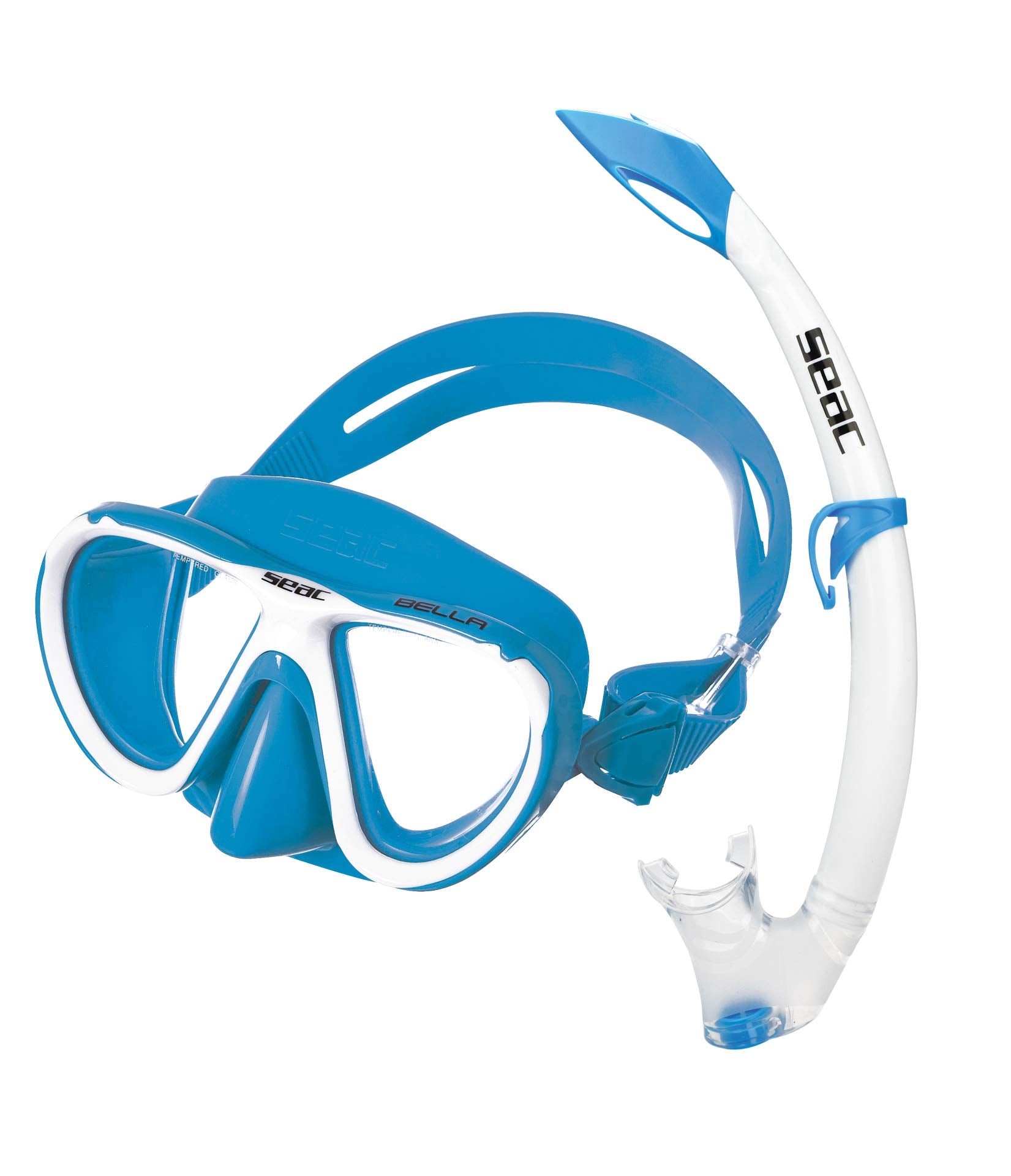 Seac Set Bella Color, Diving Mask And Snorkel Set For Kids, Light Blue, Junior (0890051080000A)