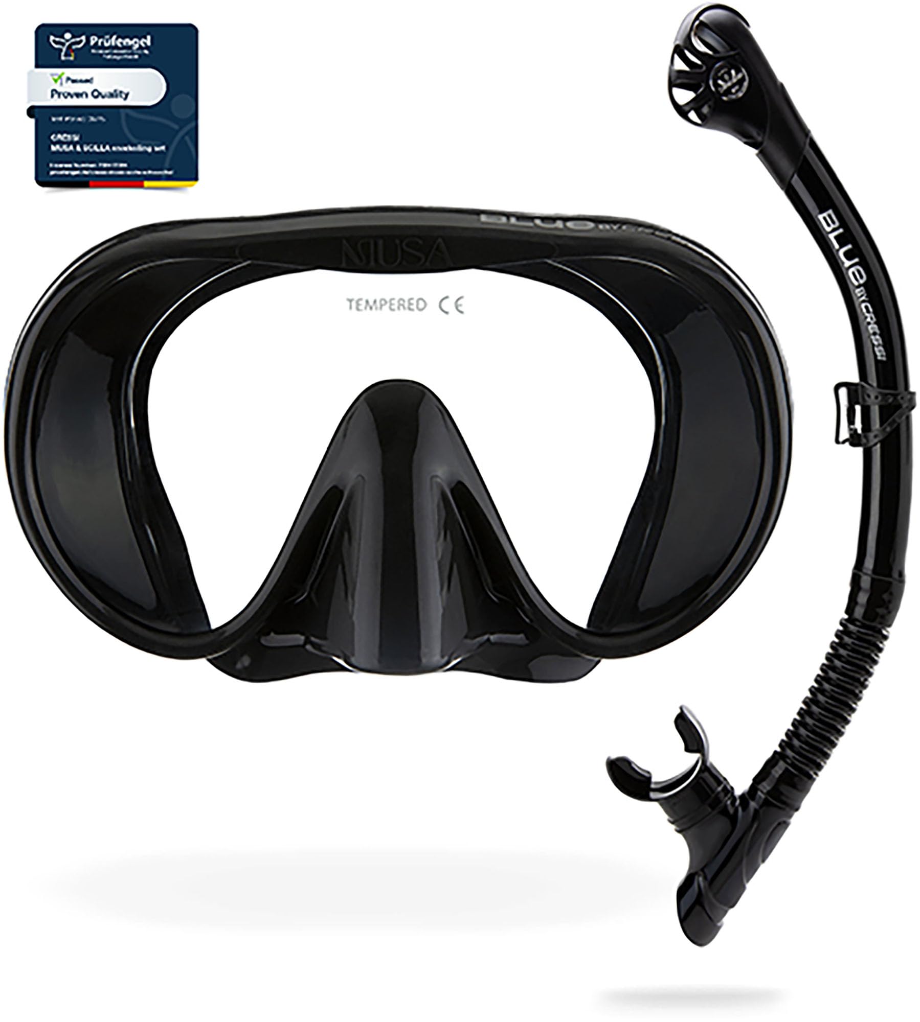 Cressi Musa & Scilla Mask & Snorkel Kit, Black