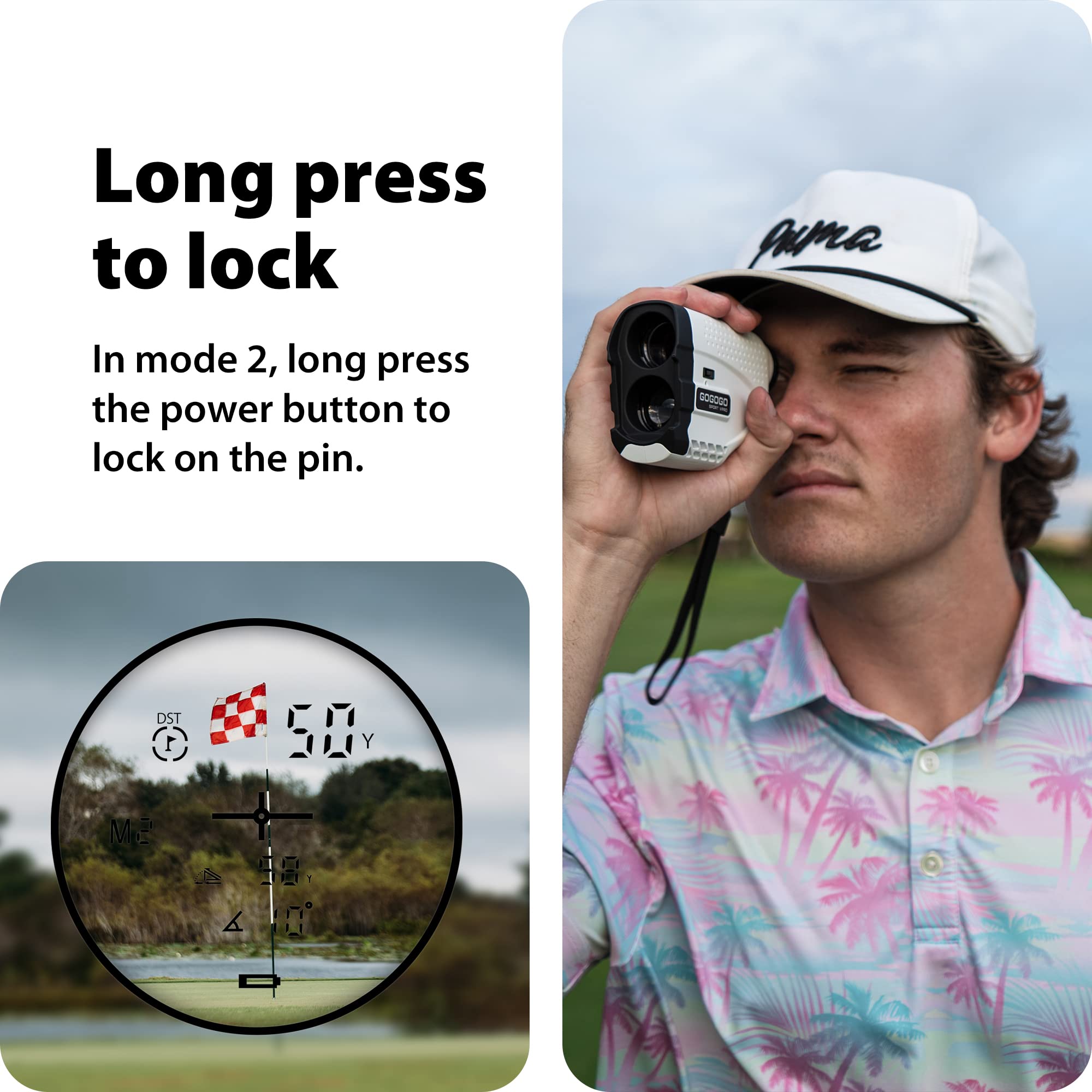 Gogogo Sport Vpro Laser Rangefinder For Golf & Hunting Range Finder Distance Measuring With High-Precision Flag Pole Locking Vib