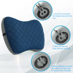Camping Pillow With Removable Cover- Inflatable Pillow - Travel Pillows For Backpacking & Airplane, Lumbar Support Blow Up Pillo
