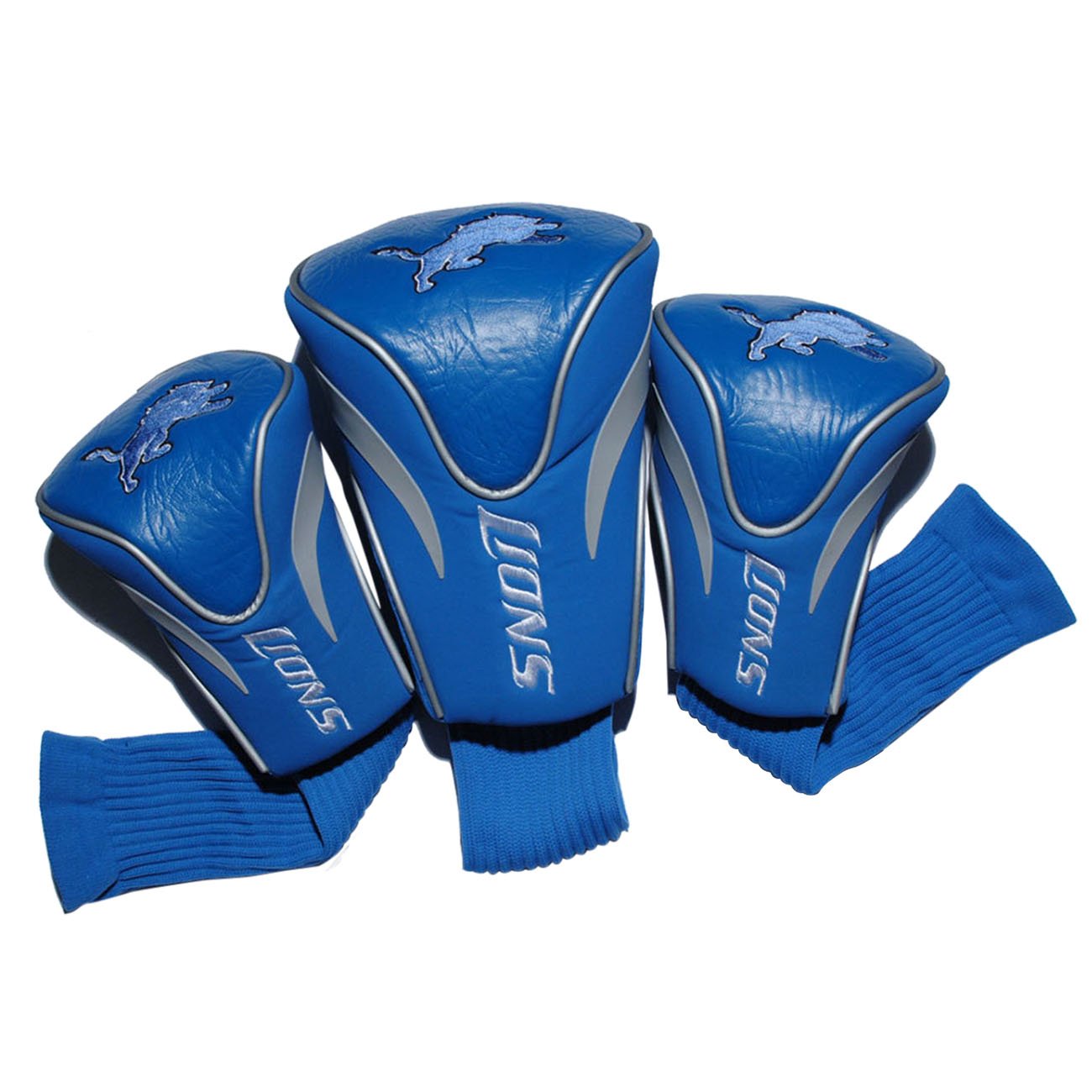 Team Golf Nfl Detroit Lions Contour Golf Club Headcovers (3 Count) Numbered 1, 3, & X, Fits Oversized Drivers, Utility, Rescue &