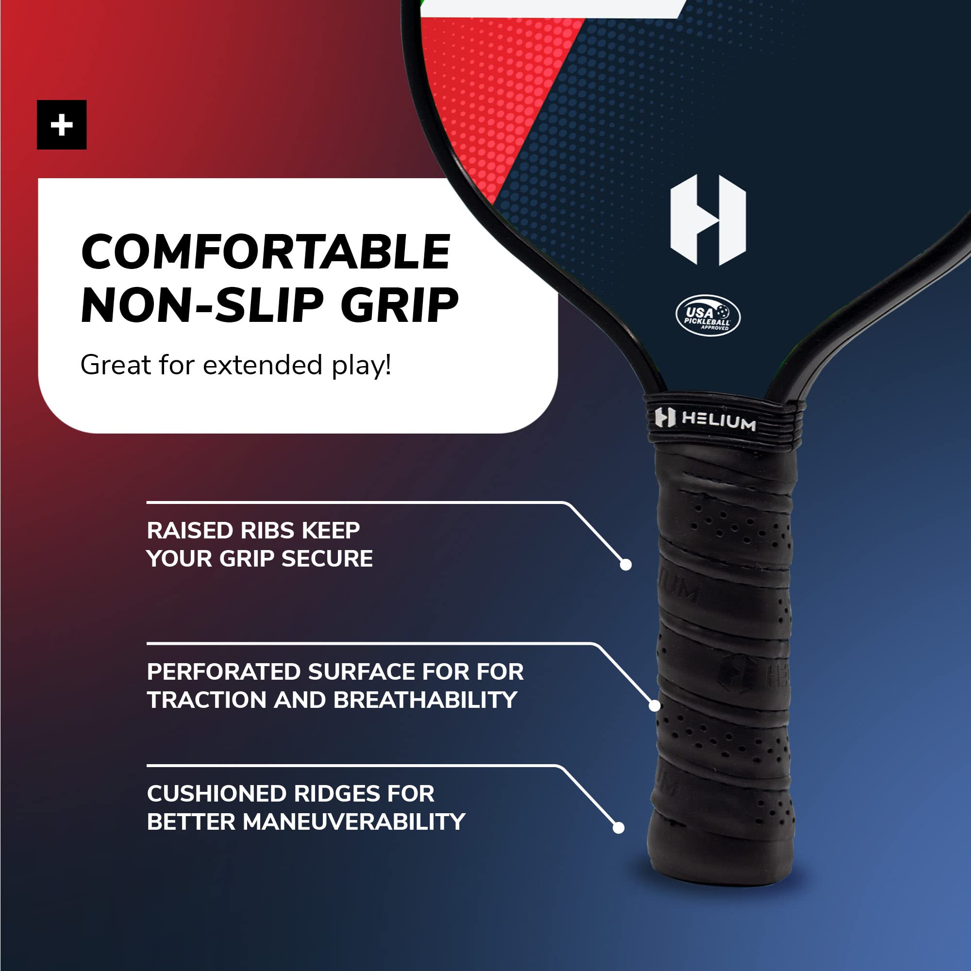 Helium Pickleball Paddles Set Of 4 - Usapa Certified - Graphite Fiberglass Surface, Lightweight Honeycomb Core