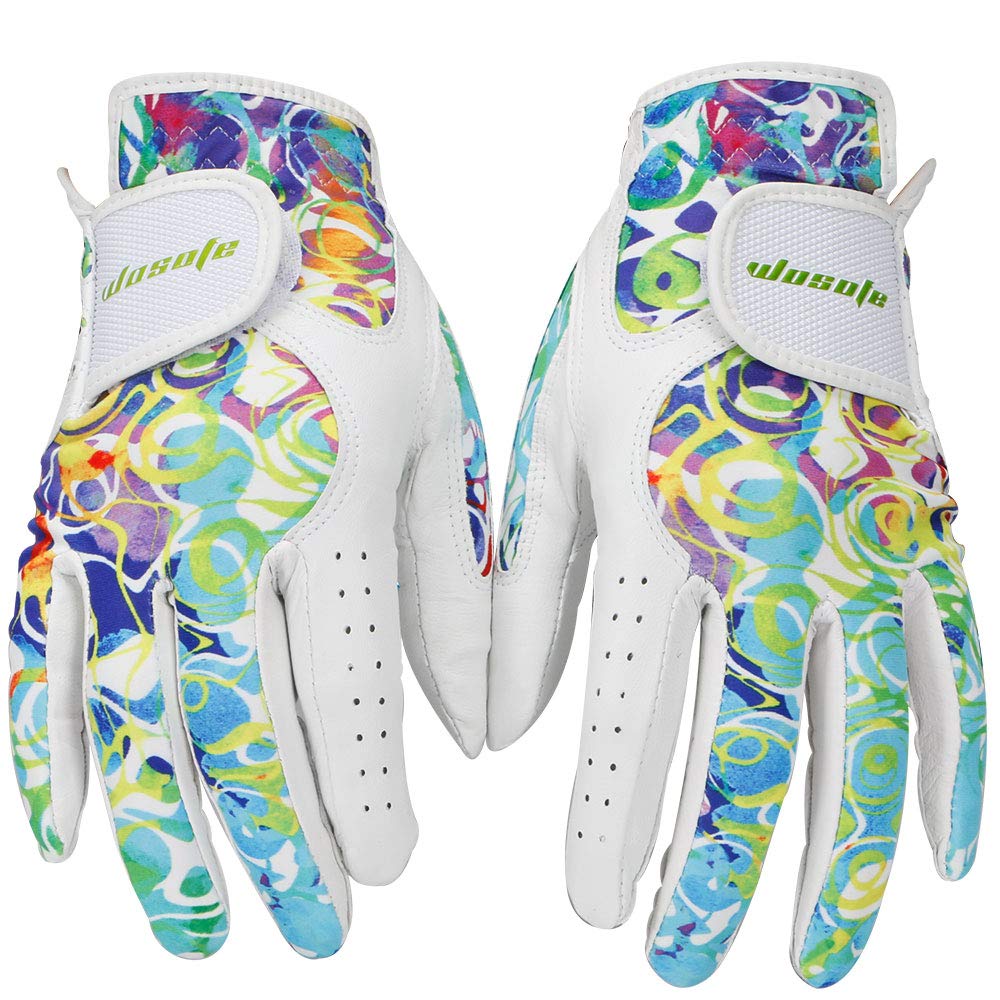 Golf Gloves for Women Ladies Girls Soft Leather Accessories Breathable for Non Slip 1 Pair