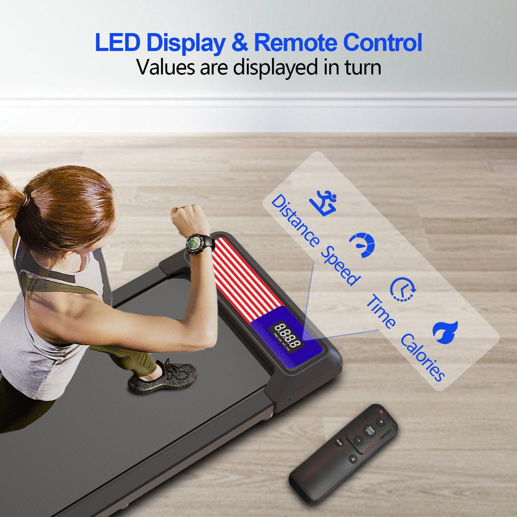 Under Desk Treadmill,Walking Pad With 5% Incline,Treadmills For Home & Office, 2.5Hp Portable Treadmill With Remote Control And