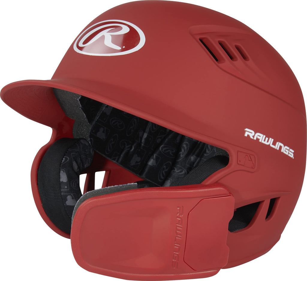 Rawlings | R16 Reversible Ext | Matte Batting Helmet | Reversible Face Guard | Senior | Matte Scarlet