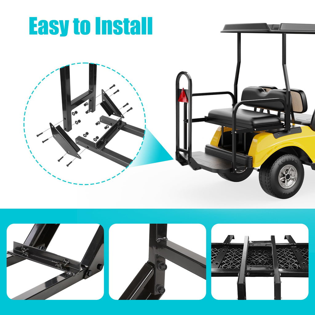 10L0L Newest Universal Golf Cart Rear Seat Safety Grab Bar, Heavy Duty Rear Seat Hand Rail Grab Bar Add Safety To Your Rear Pass
