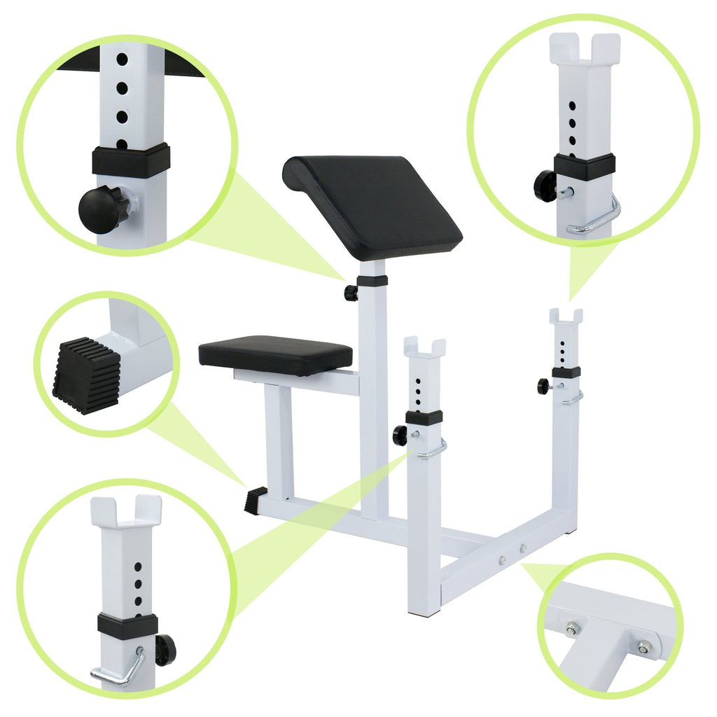 Bbbuy Adjustable Arm Preacher Curl Bench Bicep Strengh Bench Seated Strenghthen Training Isolated Barbell Dumbell Biceps Station