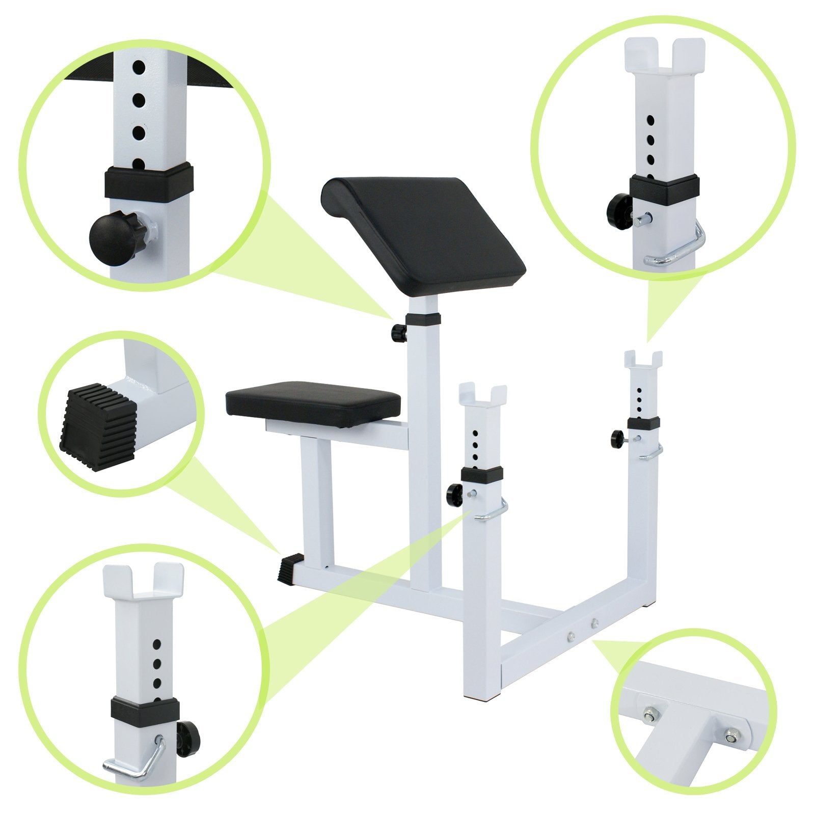 Bbbuy Adjustable Arm Preacher Curl Bench Bicep Strengh Bench Seated Strenghthen Training Isolated Barbell Dumbell Biceps Station
