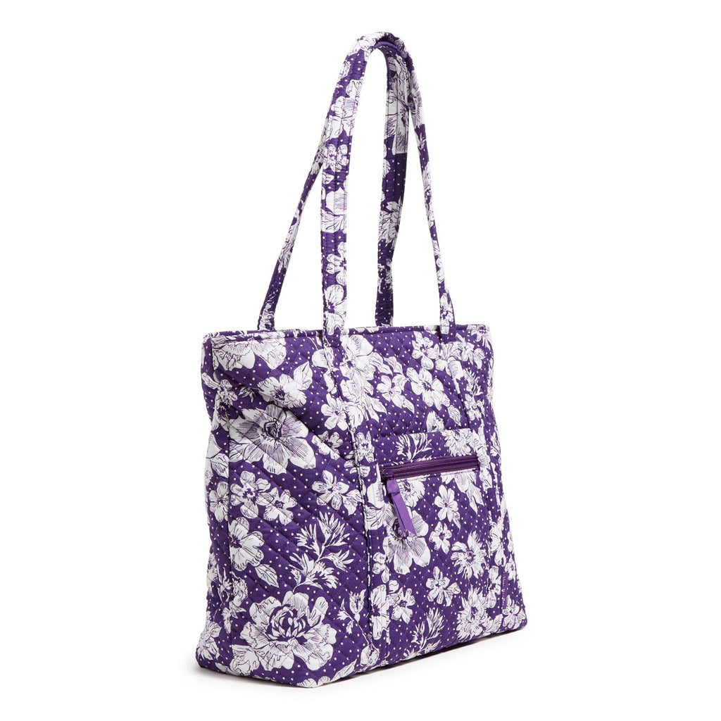 Cotton Collegiate Vera Tote Bag (Multiple Teams Available), Purple/White Rain Garden