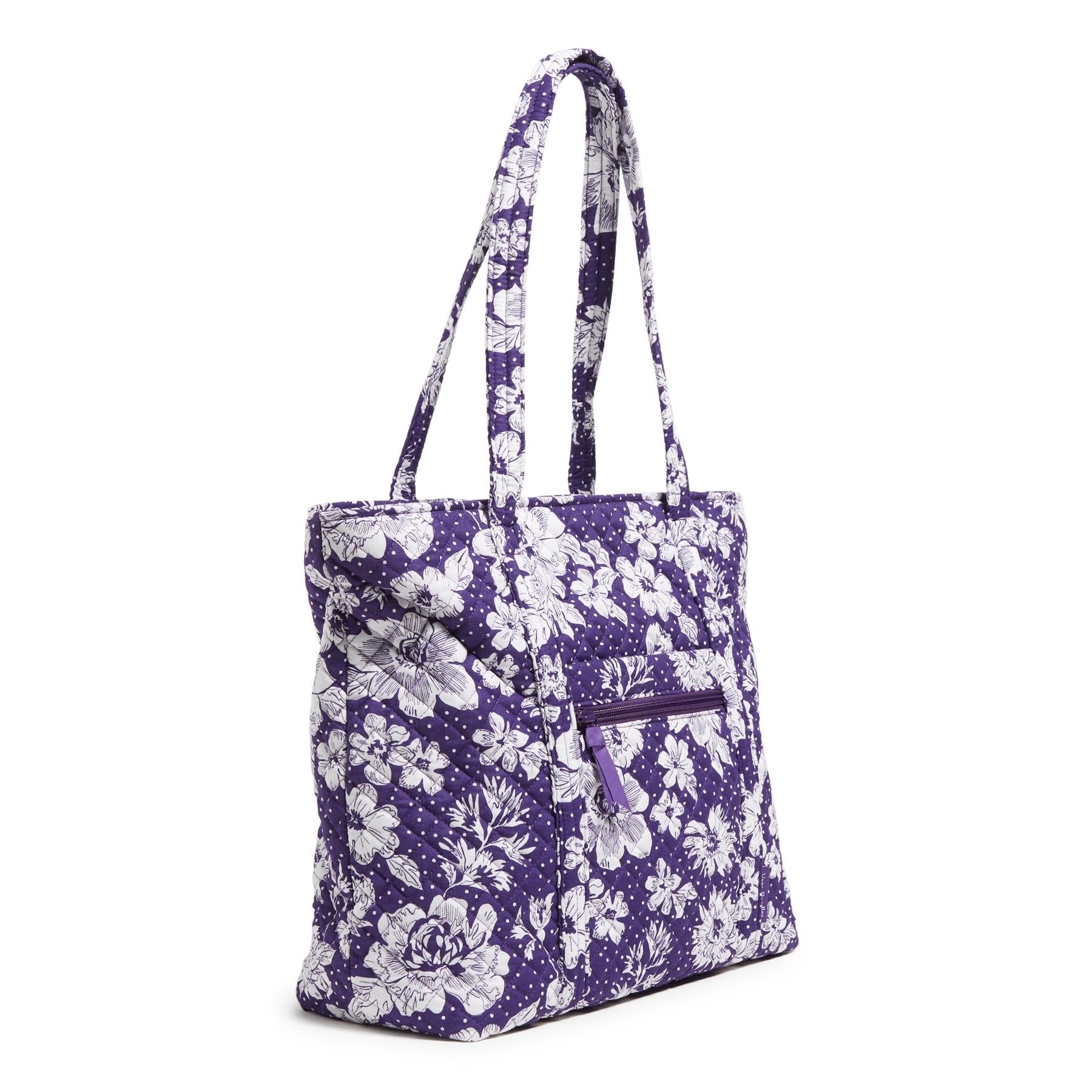 Cotton Collegiate Vera Tote Bag (Multiple Teams Available), Purple/White Rain Garden