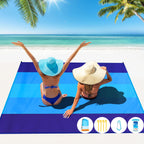 Famstar Beach Blanket Oversized Extra Large 78 X 81,Waterproof Sandproof Beach Blanket 1-7 Adults Lightweight Durable For Travel