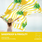 Famstar Beach Blanket Oversized Extra Large78 X 110,Waterproof Sandproof Beach Blanket 2-8 Adults Lightweight Durable For Travel