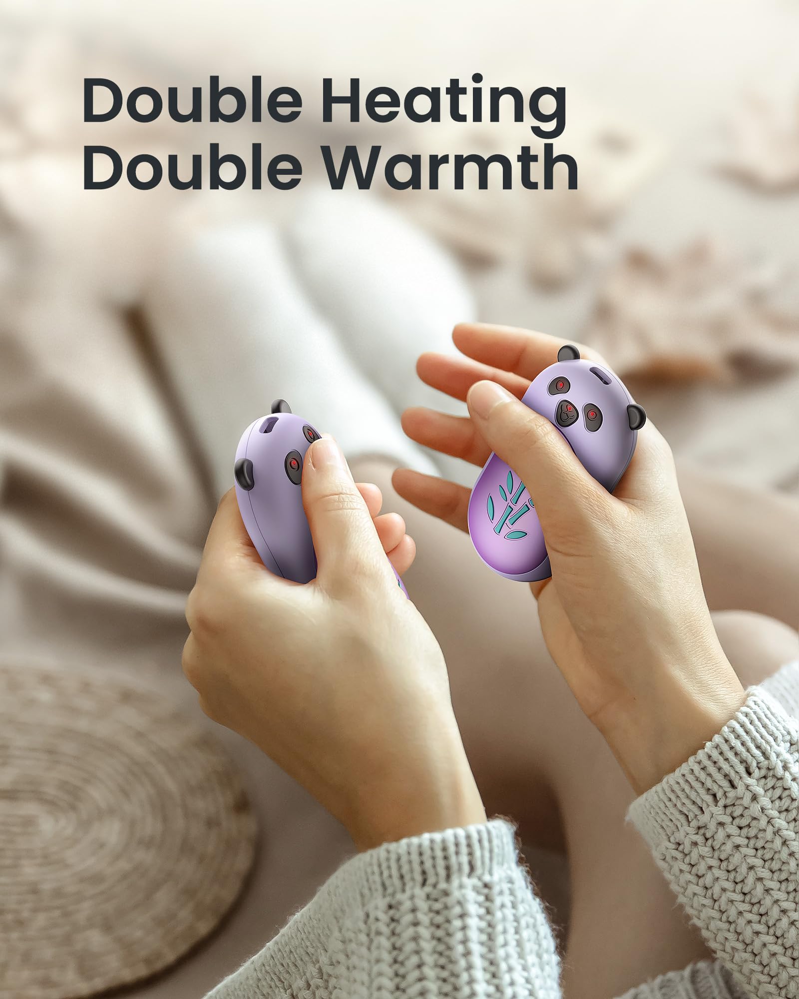 Hand Warmers Rechargeable 2 Pack, 6000Mah Electric Hand Warmer Reusable, 20Hrs Long Heating, Portable Pocket Heater Handwarmer F