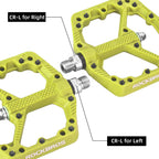 Rockbros Mountain Bike Pedals Flat Mtb Pedals Nylon Fiber Bicycle Platform Pedals For Road Mountain Bmx Mtb Bikes Green