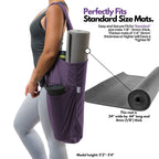 Yogiii Yoga Mat Bag The Original Yogiiitote Yoga Mat Carrier Tote Sling W Large Side Pocket  Zipper Pocket Fits Most Size Mats