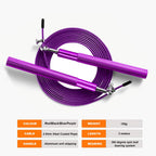 Purple Speed Jump Rope For Fitness - Adjustable Skipping Rope- Tangle-Free-360