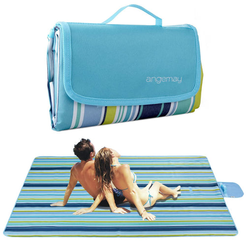 Angemay Outdoor & Picnic Blanket Extra Large Sand Proof And Waterproof Portable Beach Mat For Camping Hiking Festivals