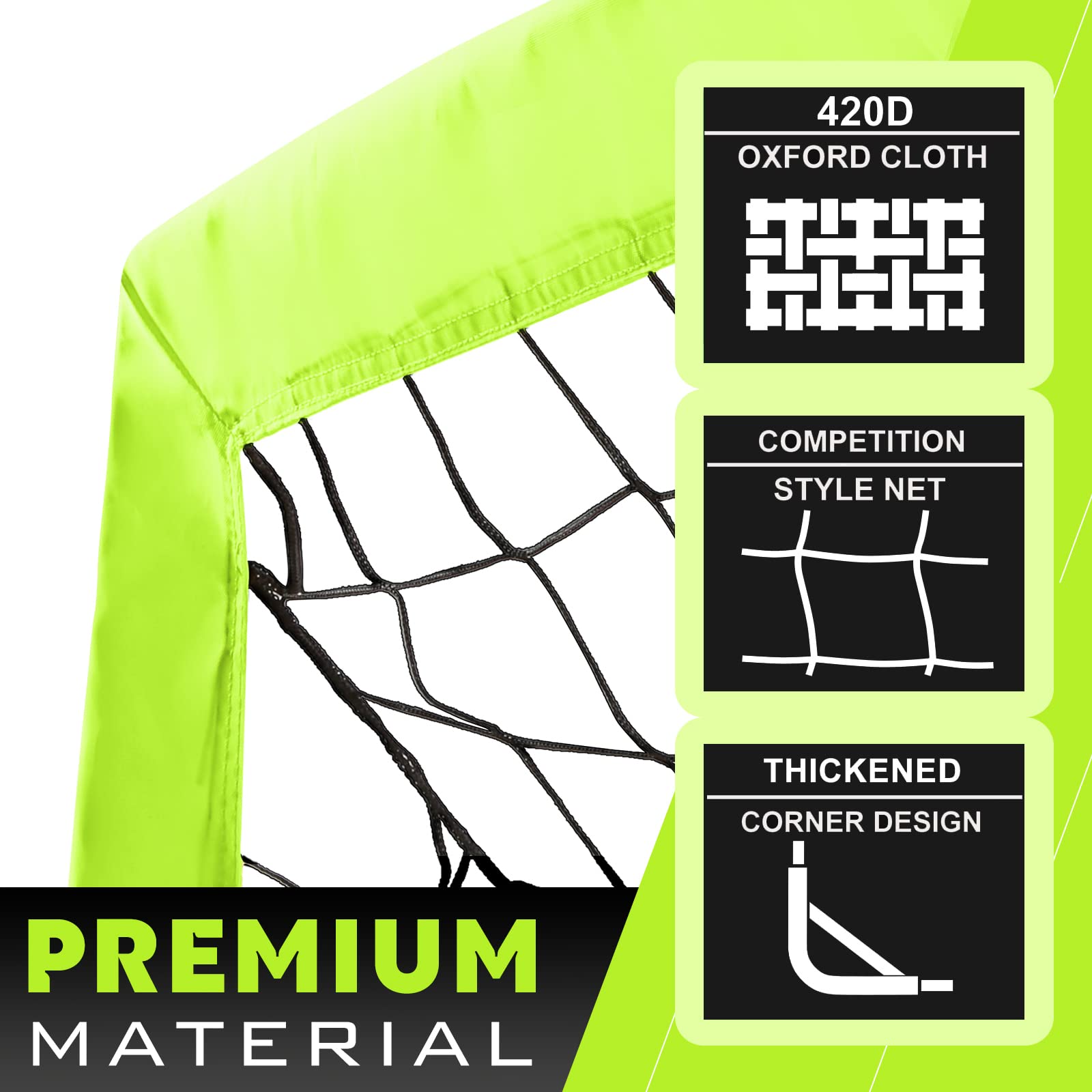 Runbow 6X4 Ft Portable Kids Soccer Goal For Backyard Practice Soccer Net Set Of 2 With Carry Bag (6X4 Ft, Light Yellow, 2 Pack)