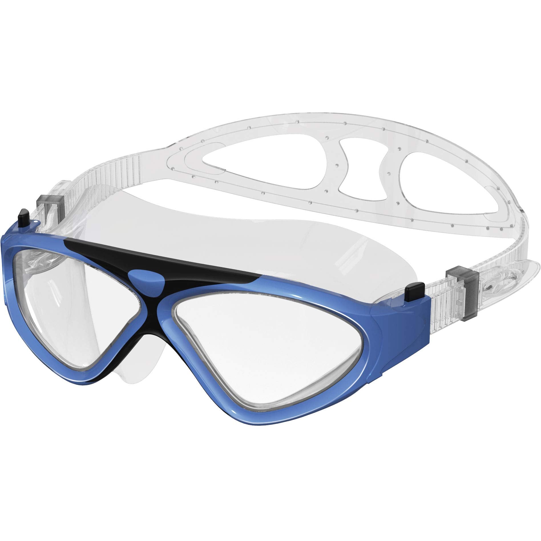 OutdoorMaster Swim Mask - Wide View Swimming Mask & Goggles Anti-fog Waterproof, Blue