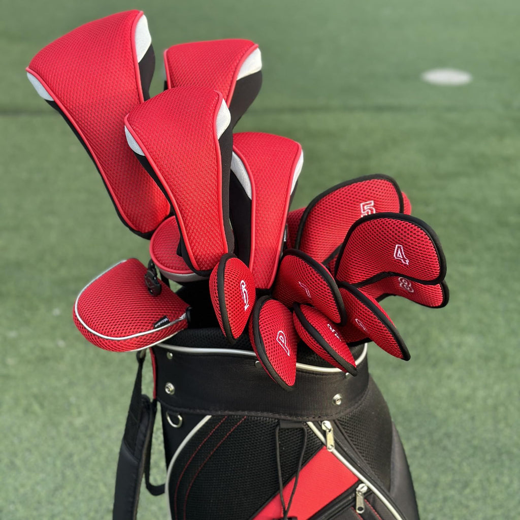 Andux Mesh Mallet Putter Cover Golf Putter Head Covers Red, Semicircle