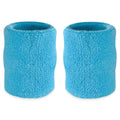 Suddora 4 Inch Arm Sweatbands - Thick Cotton Armbands For Gymnastics, Basketball, Tennis, Football (Neon Blue)