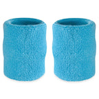 Suddora 4 Inch Arm Sweatbands - Thick Cotton Armbands For Gymnastics, Basketball, Tennis, Football (Neon Blue)