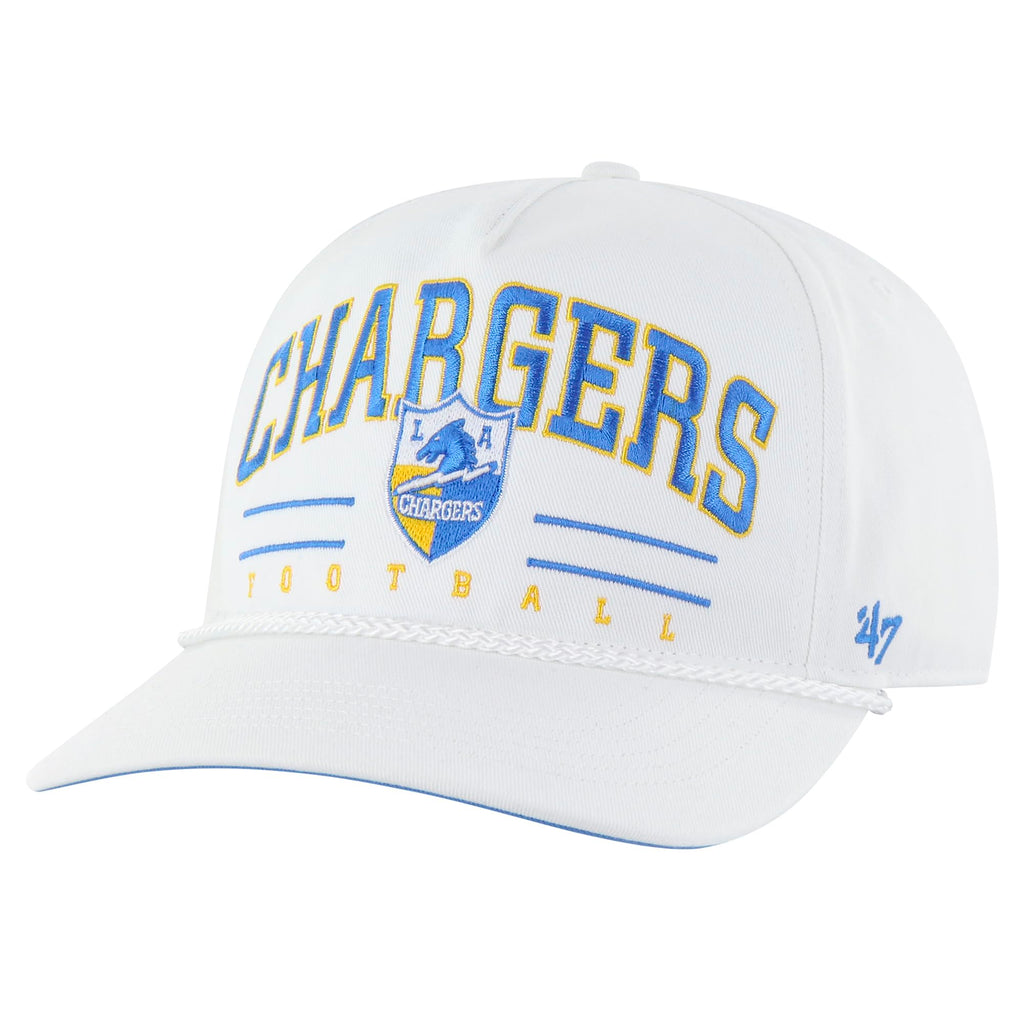 47 Men'S White Los Angeles Chargers Roscoe Hitch Rope Adjustable Hat
