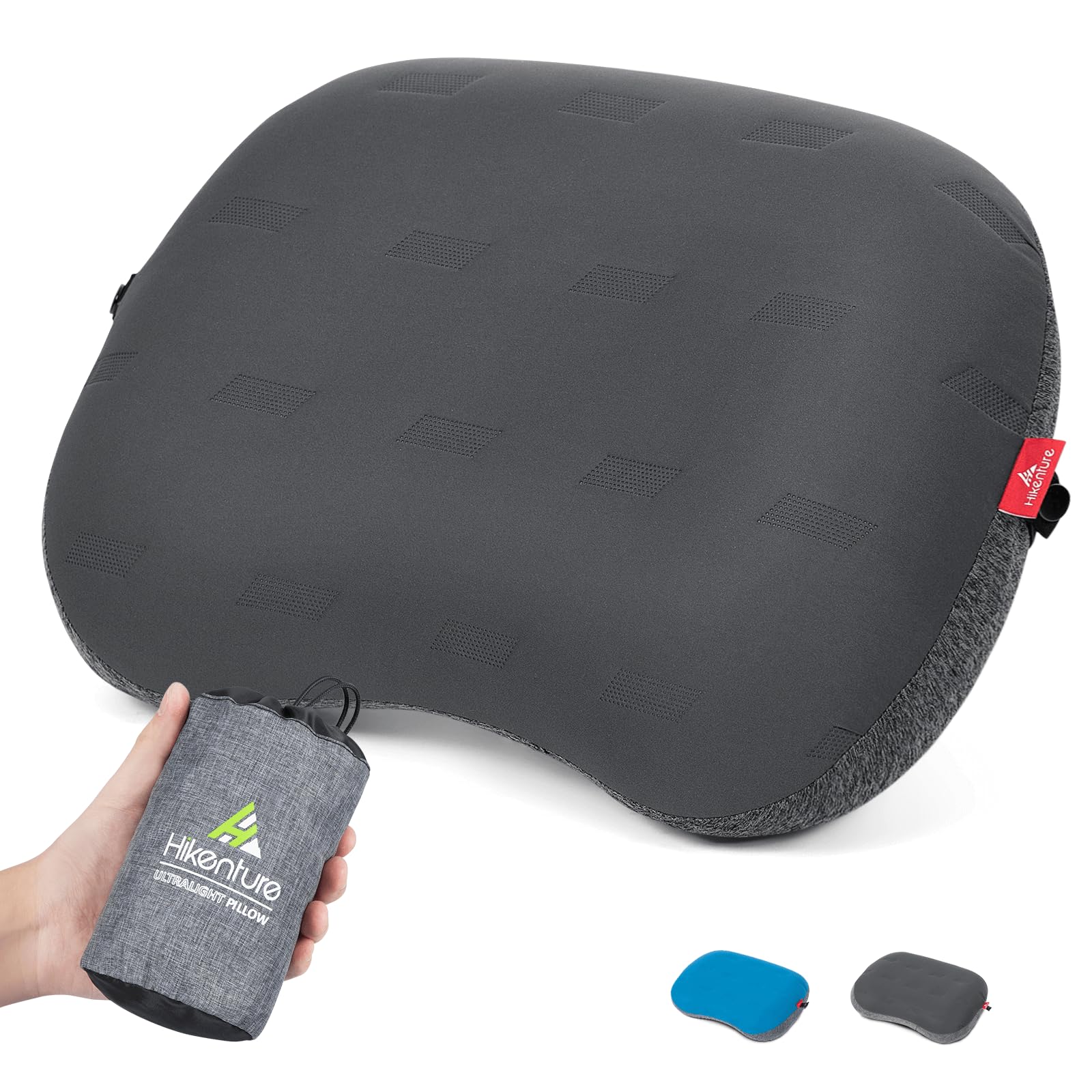 Hikenture Camping Pillow Ultralight, Inflatable Pillows With Removable Cover, Compact Portable Backpacking Pillow, Ergonomic Blo